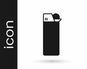 Black Lighter icon isolated on white background. Vector