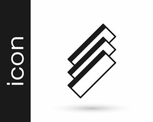 Black Cigarette rolling papers pack icon isolated on white background. Vector