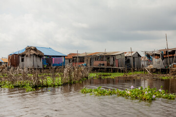 Fototapeta na wymiar Houses on stilts in Lake Nokoue in Ganvié, Benin.