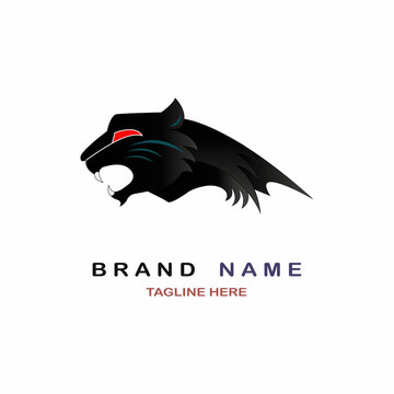 black panthers logo design vector for brand or company and other