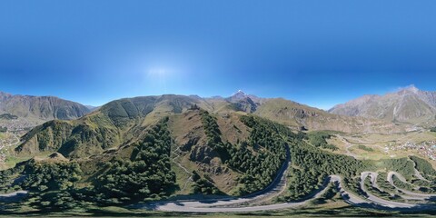 360 panorama of the mountain, aerial view