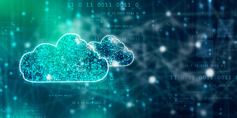 Obraz premium 2d rendering technology Cloud computing 