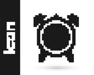 Fototapeta premium Black Alarm clock icon isolated on white background. Wake up, get up concept. Time sign. Vector