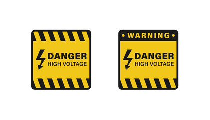 Danger high voltage sign board vector