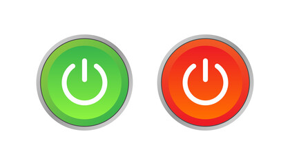 Set of power on off icon sign button vector
