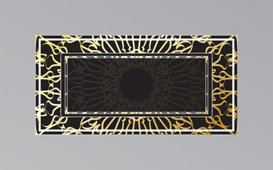 gold frame on wall in mandala style.
