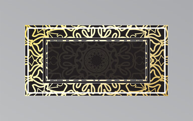 gold frame on wall in mandala style.