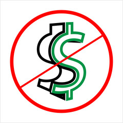 No Cash Dollar Icon M_2111001