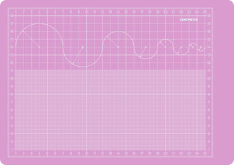 Vector Paper template Design, Format A4 Metric 297x210mm. Grid template for sketch and technical drawing.
