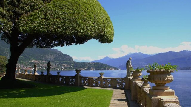 Fantastic view from the gardens of Villa del Balbianello on lake Como,one of the most visited and beautiful villas on Como lake.Italy