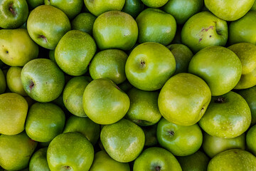 green apples background close up