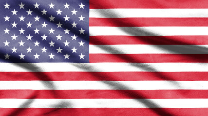 Naklejka premium United States flag on wavy fabric.
