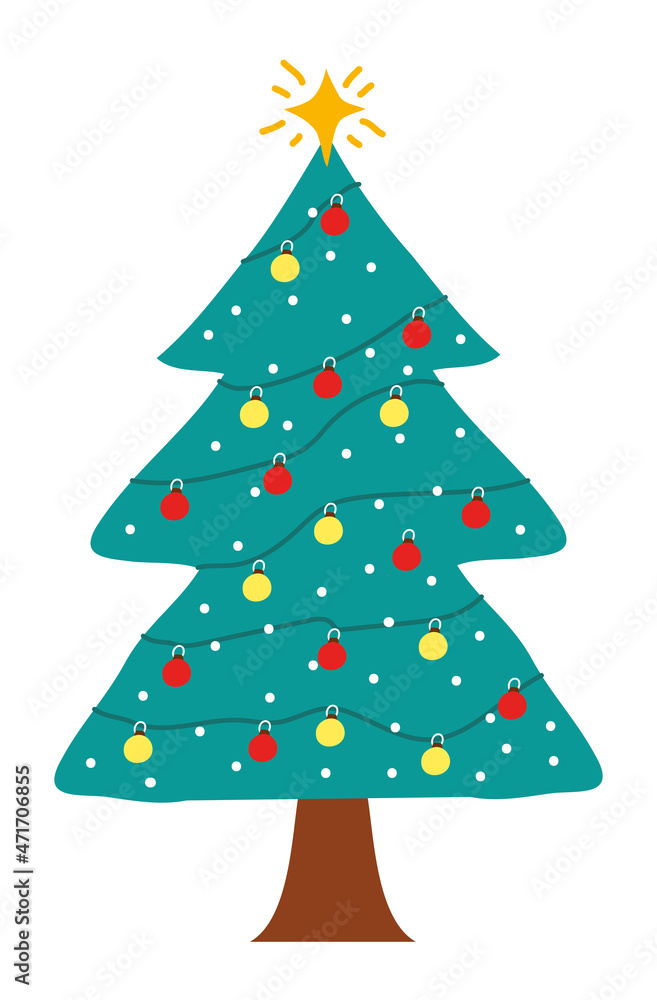 Sticker christmas pine tree