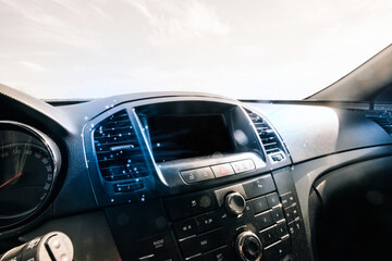 Obraz na płótnie Canvas Car air conditioner. Vehicle vent interior for cold automobile cool. Auto climate condition. Ac ventilation system.