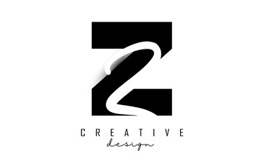 Letters Zz Logo with a minimalist design. Letters Z and z with geometric and handwritten typography.
