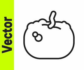 Black line Pumpkin icon isolated on white background. Happy Halloween party. Vector