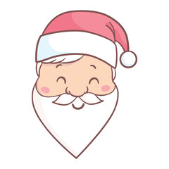 Obraz na płótnie Canvas Cute cartoon Santa Claus for Christmas and New Year greeting design. Holiday character.