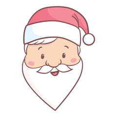 Cute cartoon Santa Claus for Christmas and New Year greeting design. Holiday character.