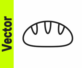 Black line Christian bread icon isolated on white background. Religion and Christianity. Vector