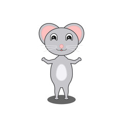 Cute grey mouse. Vector illustration.