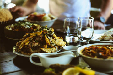 Food. Georgian cuisine. Georgian food. Food on the table