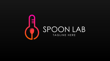 Laboratory Logo Vector with Dual Meaning Concept Isolated in Dark Background