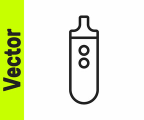 Black line Electronic cigarette icon isolated on white background. Vape smoking tool. Vaporizer Device. Vector