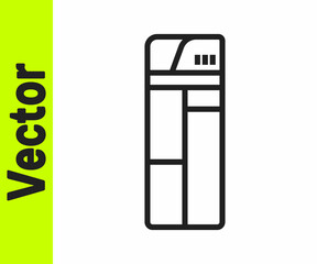 Black line Lighter icon isolated on white background. Vector