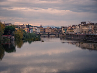 Fototapeta na wymiar Beautiful Florence Italy view near river Arno