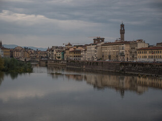 Fototapeta na wymiar Beautiful Florence Italy view near river Arno