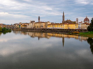 Beautiful Florence Italy view near river Arno