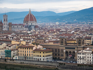 Fototapeta na wymiar Beautiful Florence Italy view with clouds