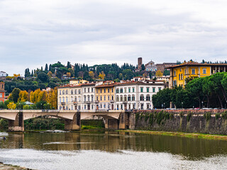 Beautiful Florence Italy view near river Arno