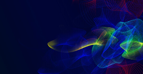 High speed technology concept, Line art light future high tech abstract panorama background