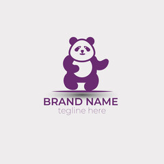 amazing panda logo template Vector illustration
