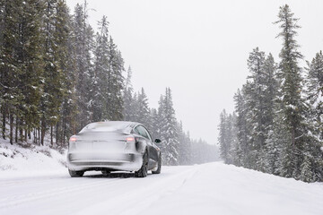 Electric Car Snow Driving