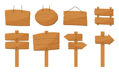 Set of wooden signs