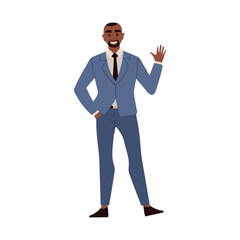 black businessman waving hand