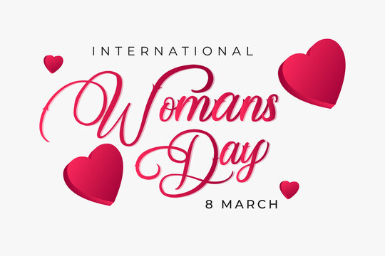 colorful 8 March International Women's Day, Women day pink greeting cards, golden women's day banner template for social media advertising, invitation or poster design
