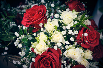 Wedding bouquet lying on the ground