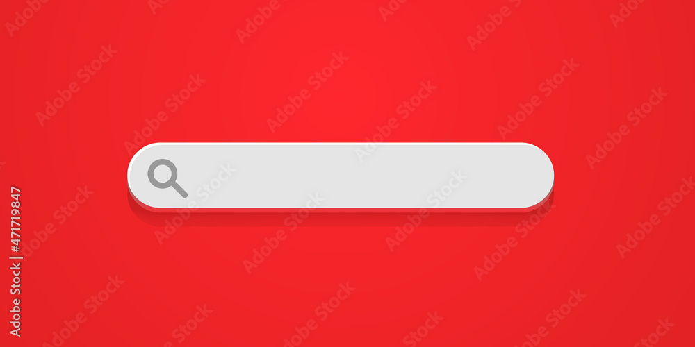 Poster minimal blank search bar on red background
