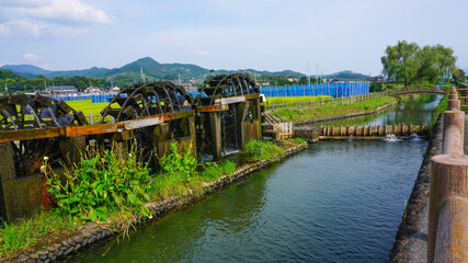 Fototapeta na wymiar 福岡県朝倉市の三連水車