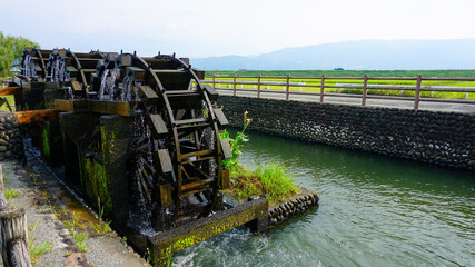 Fototapeta na wymiar 福岡県朝倉市の三連水車