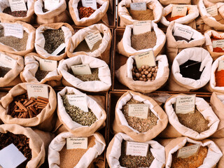 spices and herbs on the market