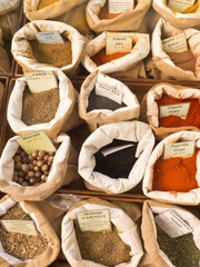 spices and herbs on the market