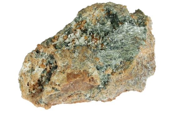 garnet from Ocna de Fier, Banat, Romania isolated on white background