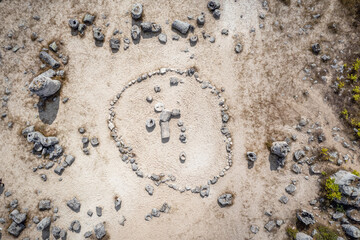 Stone circle in Pobiti Kamani - natural phenomenon called Stone Forest in Bulgaria
