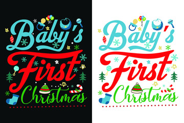 Merry Christmas. T-shirt design. Typography set. Vector logo, emblems, text design. Usable for banners, holidays design, calligraphy vector illustration
