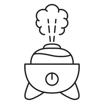 recommend clip art: Air humidifier outline icon.Ultrasonic technology evaporation of water air purifier. Vector illustration.Isolated on white background.