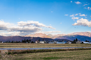 晩秋の田園風景　松本市